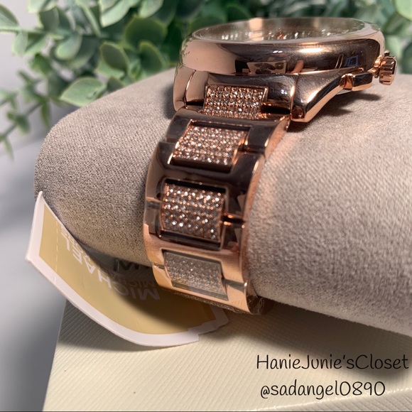 Michael Kors Janelle PaveRhinestoneRoseGold Watch main image 5